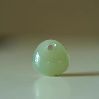 Authentic Hetian Jade Longevity Lock Pendant | Dainty Green Nephrite Amulet