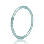 Teal Bamboo Detail Bangle — angled view