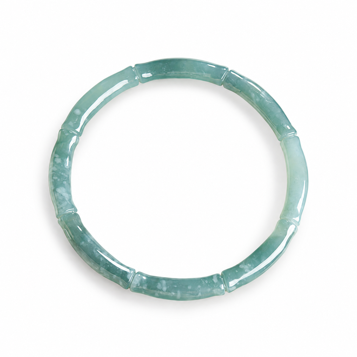 Teal Bamboo Detail Bangle — front view