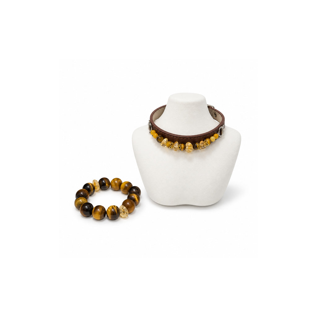Tiger Glow Human & Pet Match — matching bracelet and pet collar, sold separately
