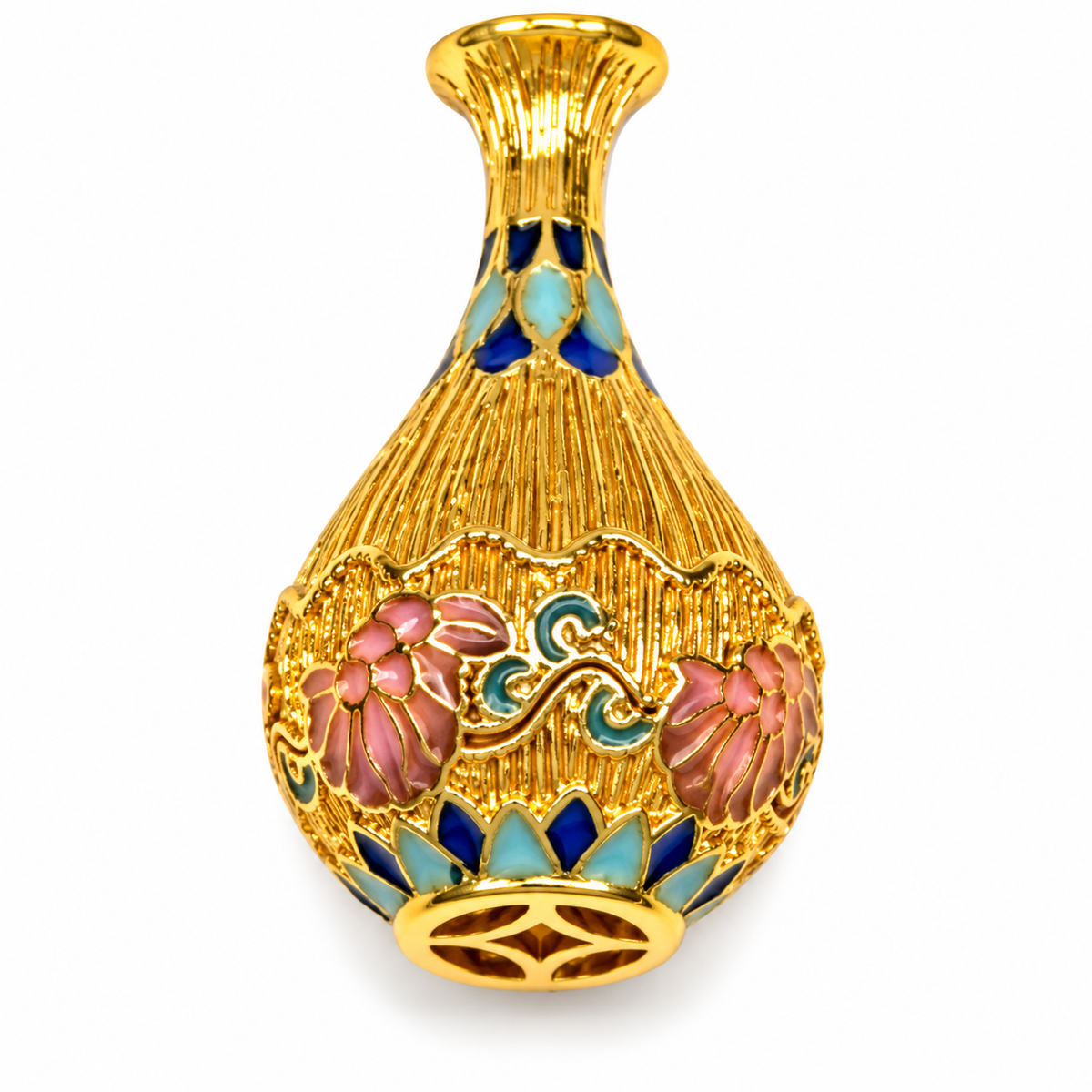 Gold-Tone Peace Vase Pendant — detail view