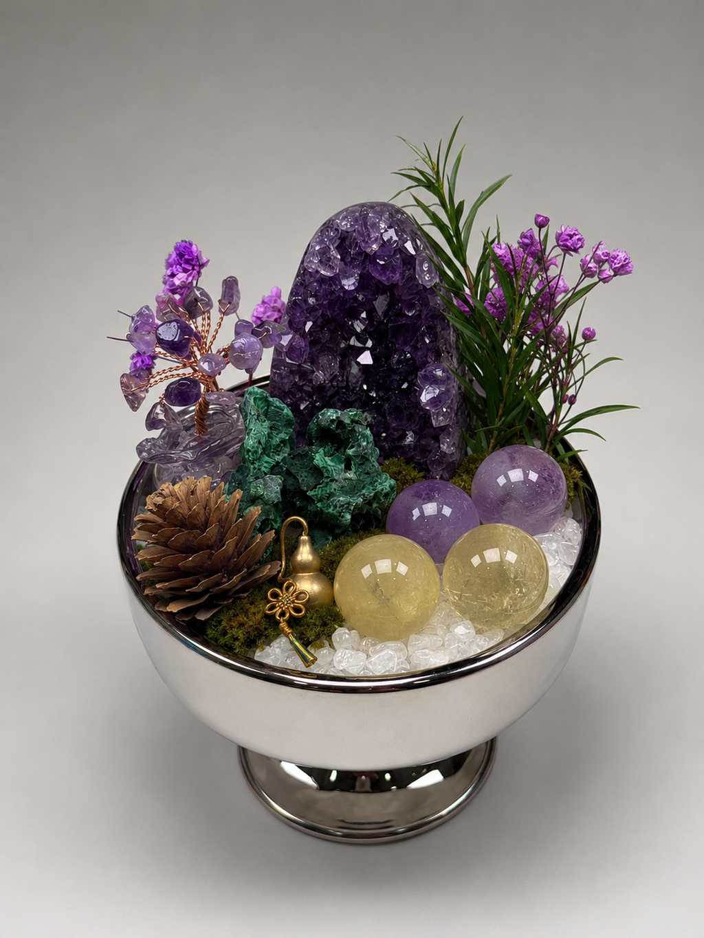 Violet Blessings Crystal Garden — original arrangement view