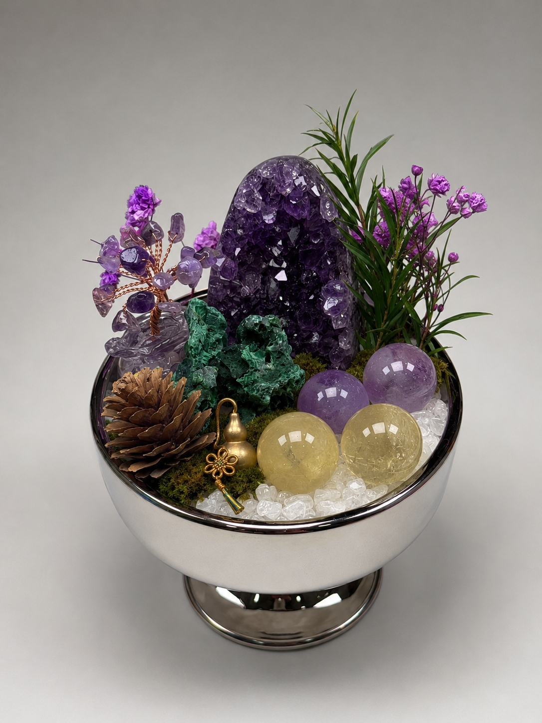 Violet Blessings Crystal Garden — original arrangement view