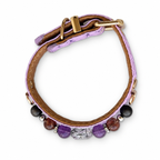 Violet Eclipse Beaded Pet Collar - overhead view