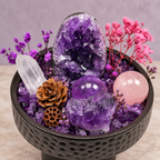 Violet Reverie Crystal Garden — centerpiece and botanical detail