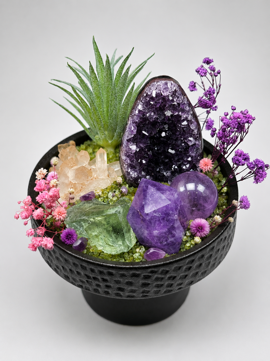 Violet Sanctuary Green Crystal Garden — original arrangement view