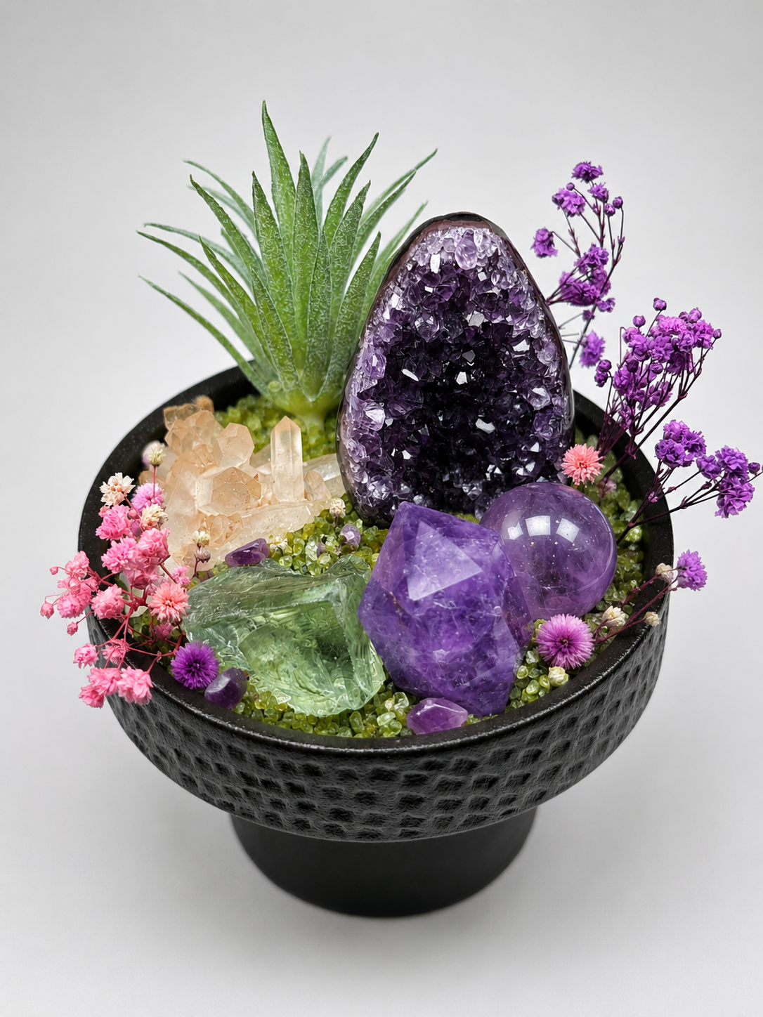 Violet Sanctuary Green Crystal Garden — original arrangement view