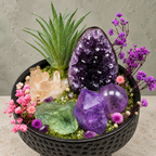 Violet Sanctuary Green Crystal Garden — centerpiece and botanical detail
