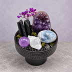 Violet Serpent Crystal Garden — complete decorative arrangement
