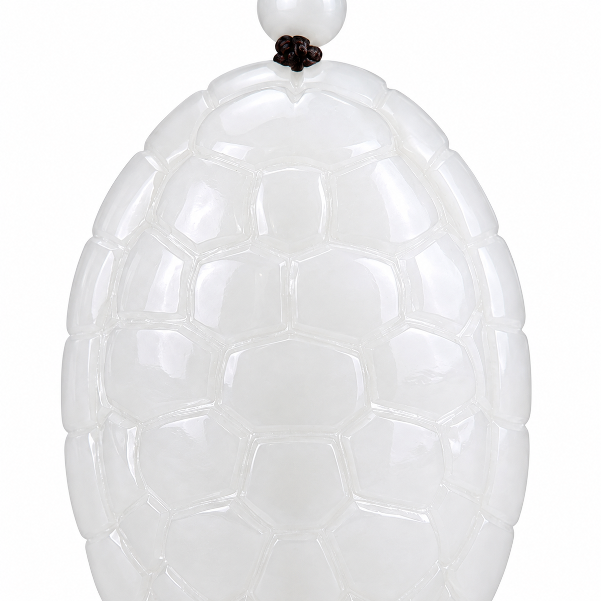 White Jade Turtle Amulet Pendant – Double-Sided Carving — carving detail
