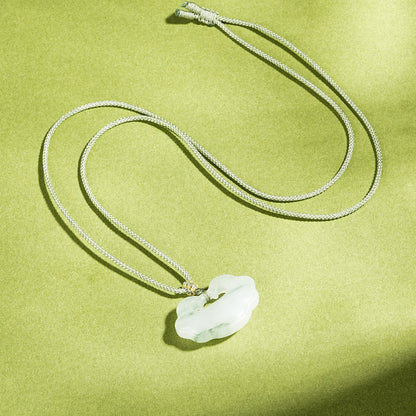Natural Tianshan Green Jade Amulet Pendant | Ping An Kou, Wushi Pai & Cloud Lock